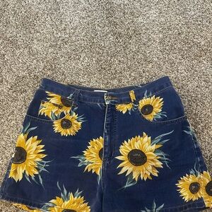 Blue Sunflower Shorts